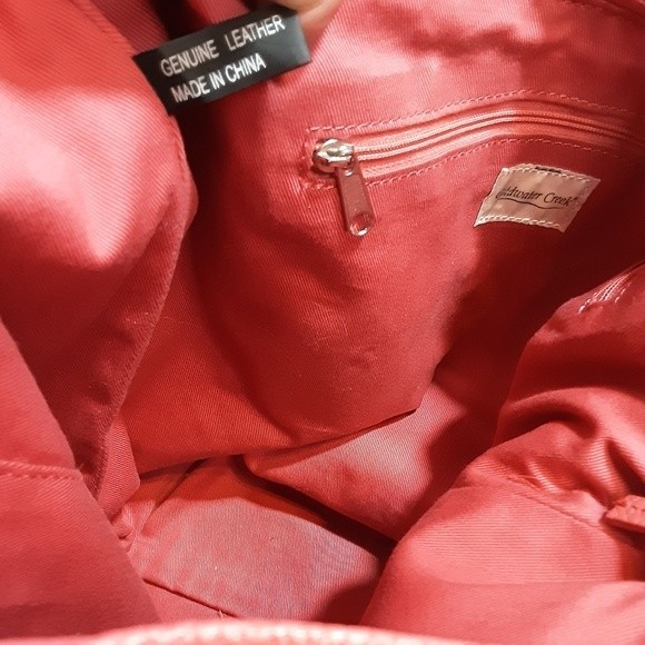 Coldwater Creek Genuine Leather Peach Hobo Shoulder Bag Purse Boho Chic - Picture 9 of 11